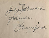 JOHNSON, JACK INK SIGNED ALBUM PAGE (PSA/DNA-MINT 9)