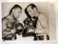 OLSON, CARL "BOBO"-RALPH "TIGER" JONES WIRE PHOTO (1955-SQUAREOFF)