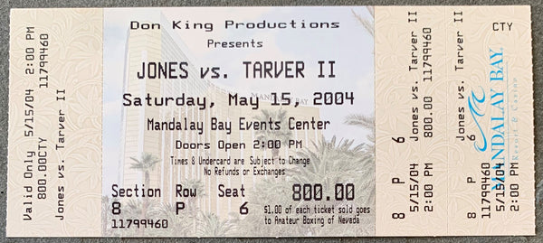 JONES, JR., ROY-ANTONIO TARVER II FULL ON SITE TICKET (2004)