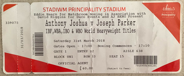 JOSHUA, ANTHONY-JOSEPH PARKER FULL TICKET (2018)