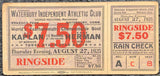 KAPLAN, LOUIS "KID"-BABE HERMAN FULL ON SITE TICKET (1925)