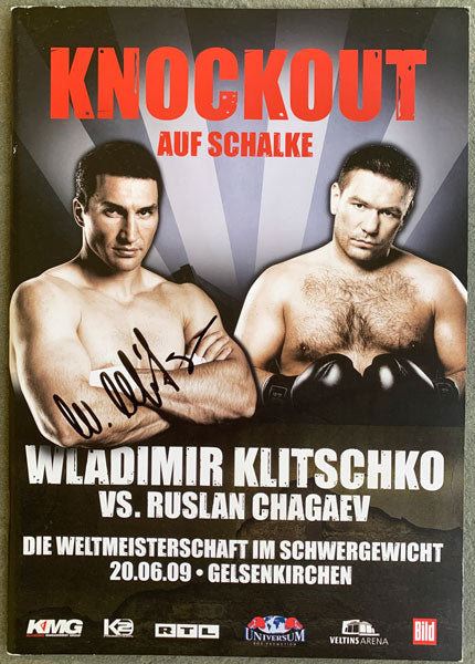 KLITSCHKO, WLADIMIR-RUSLAN CHAGAEV SIGNED OFFICIAL PROGRAM (2009-SIGNED BY KLITSCHKO)