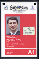 KLITSCHKO, WLADIMIR EUROVISION SONG CONTEST VIP CREDENTIAL