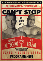 KLITSCHKO, WLADIMIR-ALEX LEAPAI OFFICIAL PROGRAM (2014)