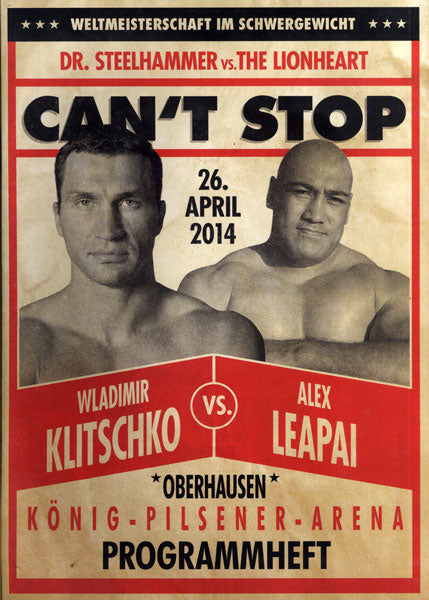 KLITSCHKO, WLADIMIR-ALEX LEAPAI OFFICIAL PROGRAM (2014)