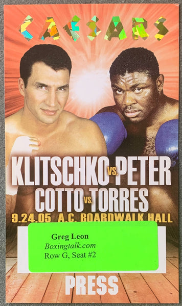 KLITSCHKO, WLADIMIR-SAMUEL PETER PRESS CREDENTIAL (2005)