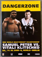 KLITSCHKO, VITALI-SAMUEL PETER OFFICIAL PROGRAM (2008)