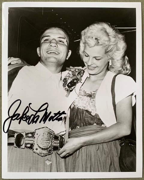 LAMOTTA, JAKE SIGNED PHOTO (VIKKI LAMOTTA COLLECTION)