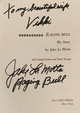 LAMOTTA, JAKE SIGNED BOOK RAGING BULL (INSCRIBED TO VIKKI LAMOTTA)