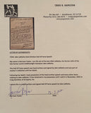 LAMOTTA, JAKE HAND WRITTEN & SIGNED HALL OF FAME ACCEPTANCE SPEECH (VIKKI LAMOTTA COLLECTION)
