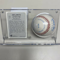 LAMOTTA, JAKE SIGNED BASEBALL (PSA/DNA AUTHENTICATED)