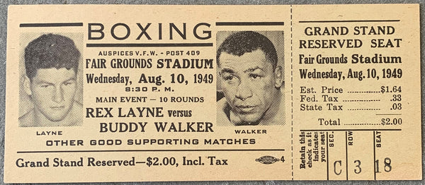 LAYNE, REX-BUDDY WALKER ON SITE FULL TICKET (1949)