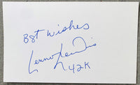 LEWIS, LENNOX INK SIGNED INDEX CARD