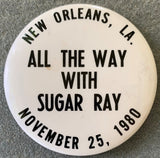 LEONARD, SUGAR RAY-ROBERTO DURAN II RARE SOUVENIR PIN (1980)