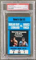 LEONARD, SUGAR RAY-BRUCE FINCH ON SITE STUBLESS TICKET (1982-PSA/DNA-EX-MT 6)