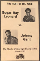 LEONARD, SUGAR RAY-JOHNNY GANT OFFICIAL PROGRAM (1979)