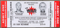 LEONARD, SUGAR RAY-THOMAS "HITMAN" HEARNS II FULL CLOSED CIRCUIT TICKET (1989)