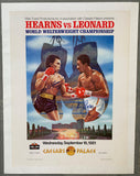 LEONARD, SUGAR RAY-THOMAS "HITMAN" HEARNS SOUVENIR POSTER (1981-SIGNED BY BOTH)