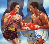 LEONARD, SUGAR RAY-THOMAS "HITMAN" HEARNS SOUVENIR POSTER (1981-SIGNED BY BOTH)