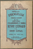 LEONARD, BENNY-ROCKY KANSAS OFFICIAL PROGRAM (1922)