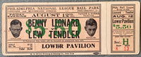 LEONARD, BENNY-LEW TENDLER ORIGINAL FULL TICKET (1921)