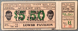 LEONARD, BENNY-LEW TENDLER ORIGINAL FULL TICKET (1921)