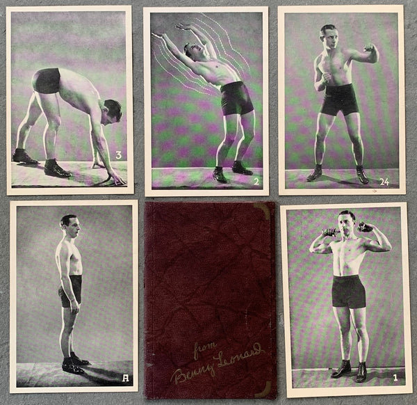 LEONARD, BENNY EXERCISE CARDS WITH HOLDER (CIRCA 1920'S)