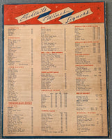 LEONARD, BENNY SIGNED RESTAURANT MENU (CIRCA 1930'S)