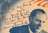 LEONARD, BENNY SIGNED RESTAURANT MENU (CIRCA 1930'S)