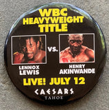 LEWIS, LENNOX-HENRY AKINWANDE RARE SOUVENIR PIN (1997)