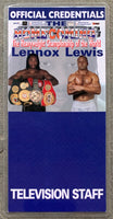 LEWIS, LENNOX-FRANCOIS BOTHA TELEVISION STAFF CREDENTIAL (2000)