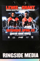 LEWIS, LENNOX-MICHAEL GRANT RINGSIDE MEDIA CREDENTIAL (2000)