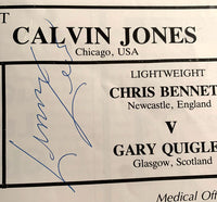 LEWIS, LENNOX-CALVIN JONES SIGNED OFFICIAL PROGRAM (1990-LEWIS 8TH PRO FIGHT)
