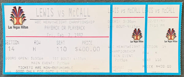 LEWIS, LENNOX-OLIVER MCCALL II ON SITE FULL TICKET (1997)