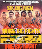 LEWIS, LENNOX-RAY MERCER & EVANDER HOLYFIELD-BOBBY CZYZ SIGNED ON SITE POSTER (1996)