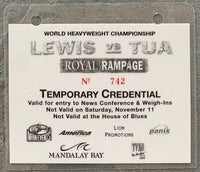 LEWIS, LENNOX-DAVID TUA TEMPORARY CREDENTIAL (2000)