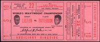 LISTON, SONNY-FLOYD PATTERSON II ON SITE FULL TICKET (1963-PSA/DNA EX-MT 6)