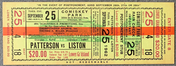 LISTON, SONNY-FLOYD PATTERSON I FULL TICKET (1962)