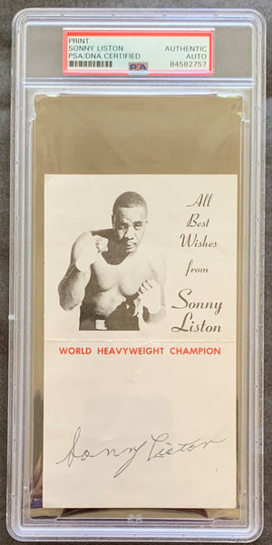 LISTON, SONNY SIGNED PROMOTIONAL HAND OUT (PSA/DNA)