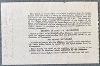 LONDON, BRIAN-HOWIE TURNER & BOB BAKER-DICK RICHARDSON STUBLESS TICKET (1957)