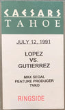 LOPEZ, TONY-LUPE GUTIERREZ & LENNOX LEWIS-MIKE WEAVER RINGSIDE CREDENTIAL (1991)
