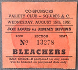 LOUIS, JOE-JIMMY BIVINS ON SITE TICKET STUB (1951-PSA/DNA FR 1.5))