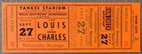 LOUIS, JOE-EZZARD CHARLES FULL TICKET (1950-PSA/DNA NM 7)