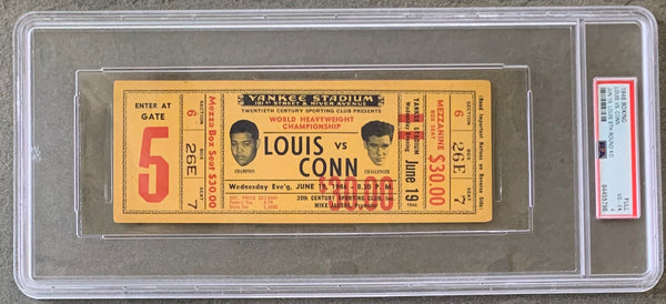 LOUIS, JOE-BILLY CONN II FULL TICKET (1946-WITH SEAT NUMBER-PSA/DNA VG-EX 4)