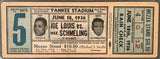 LOUIS, JOE-MAX SCHMELING I FULL TICKET (1936-PSA/DNA)