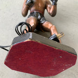 LOUIS, JOE HAND PAINTED PLASTER LAMP (CIRCA 1930'S)