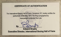 LYLE, RON SIGNED RING MAGAZINE (BOXING HALL OF FAME CERTIFIED)