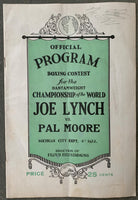 LYNCH, JOE-PAL MOORE & JACK DEMPSEY EXHIBITION OFFICIAL PROGRAM (1922)