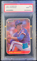 1987 DONRUSS GREG MADDUX MINT 9 ROOKIE CARD