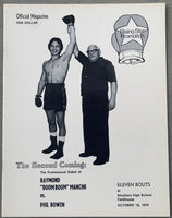 MANCINI, RAY "BOOM BOOM"-PHIL BOWEN OFFICIAL PROGRAM (1979-MANCINI'S PRO DEBUT)